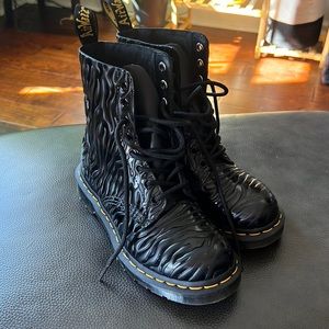 Dr Martens 1460 Pascal Zebra Emboss leather lace up boots